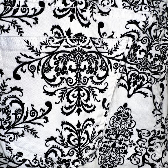 Kut from the Kloth Womens Sz 12 Black White Brigitte Ankle Skinny Pattern Jeans - Picture 7 of 10